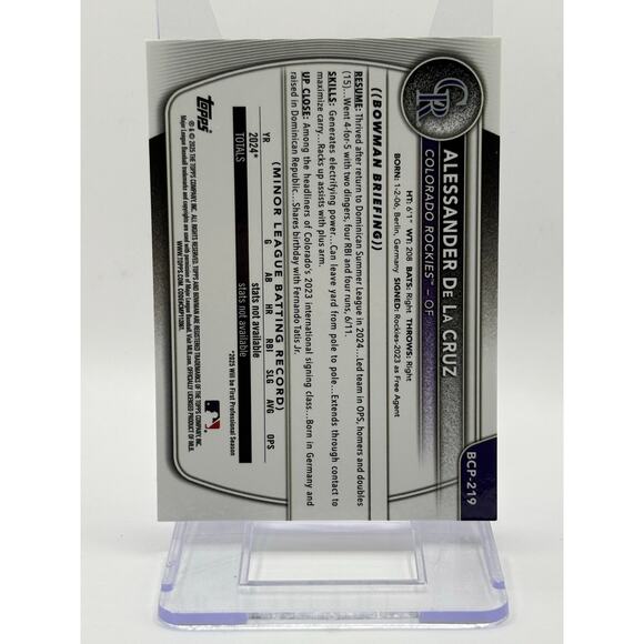 2025 Bowman Chrome Alessander De La Cruz 1st Blue Reptilian Refractor 95/150 SP - Picture 2 of 2